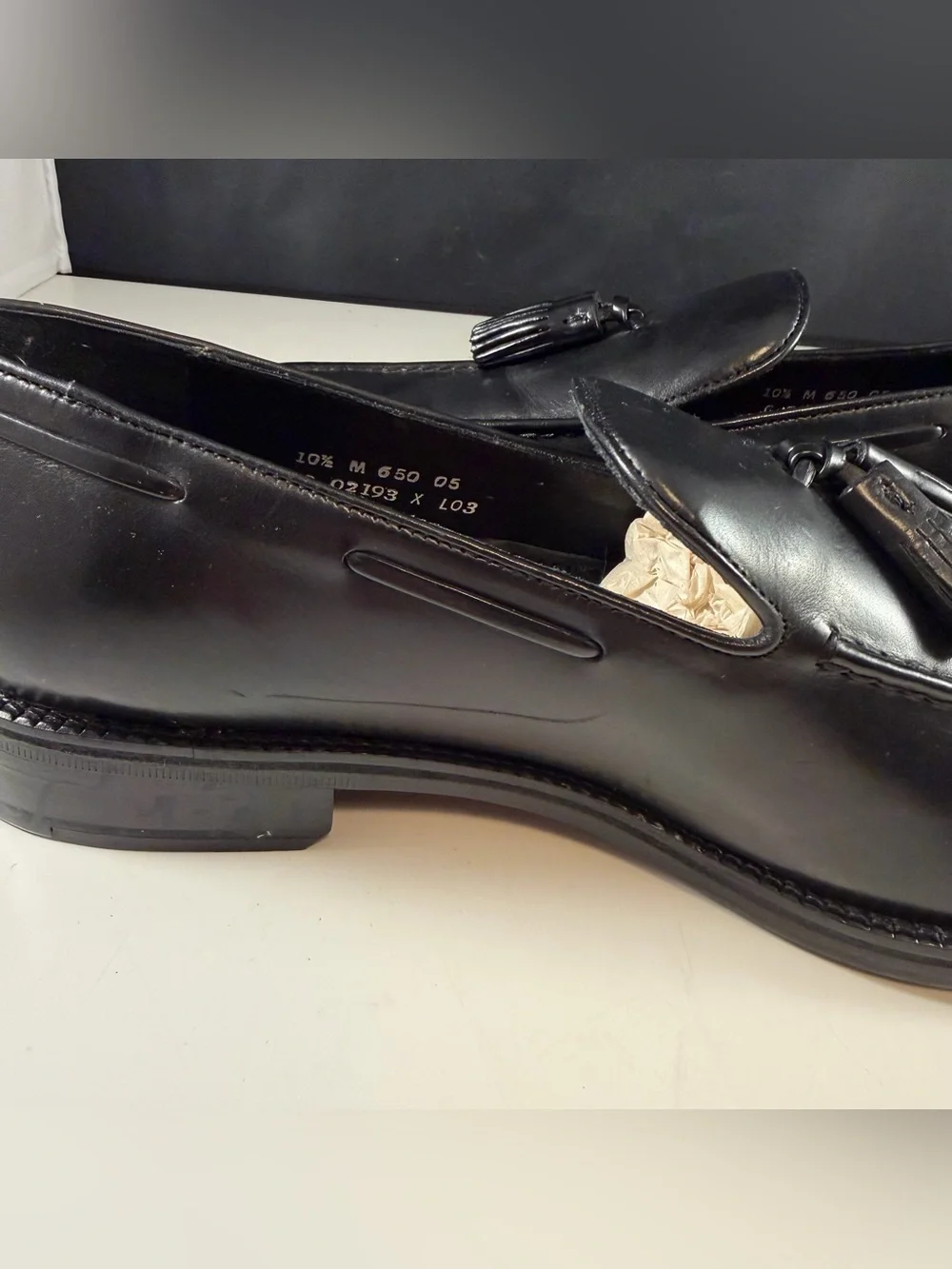 Cole Haan City Mens Black Leather Tassel Loafers- Size 10.5 C- New No Box (Read)